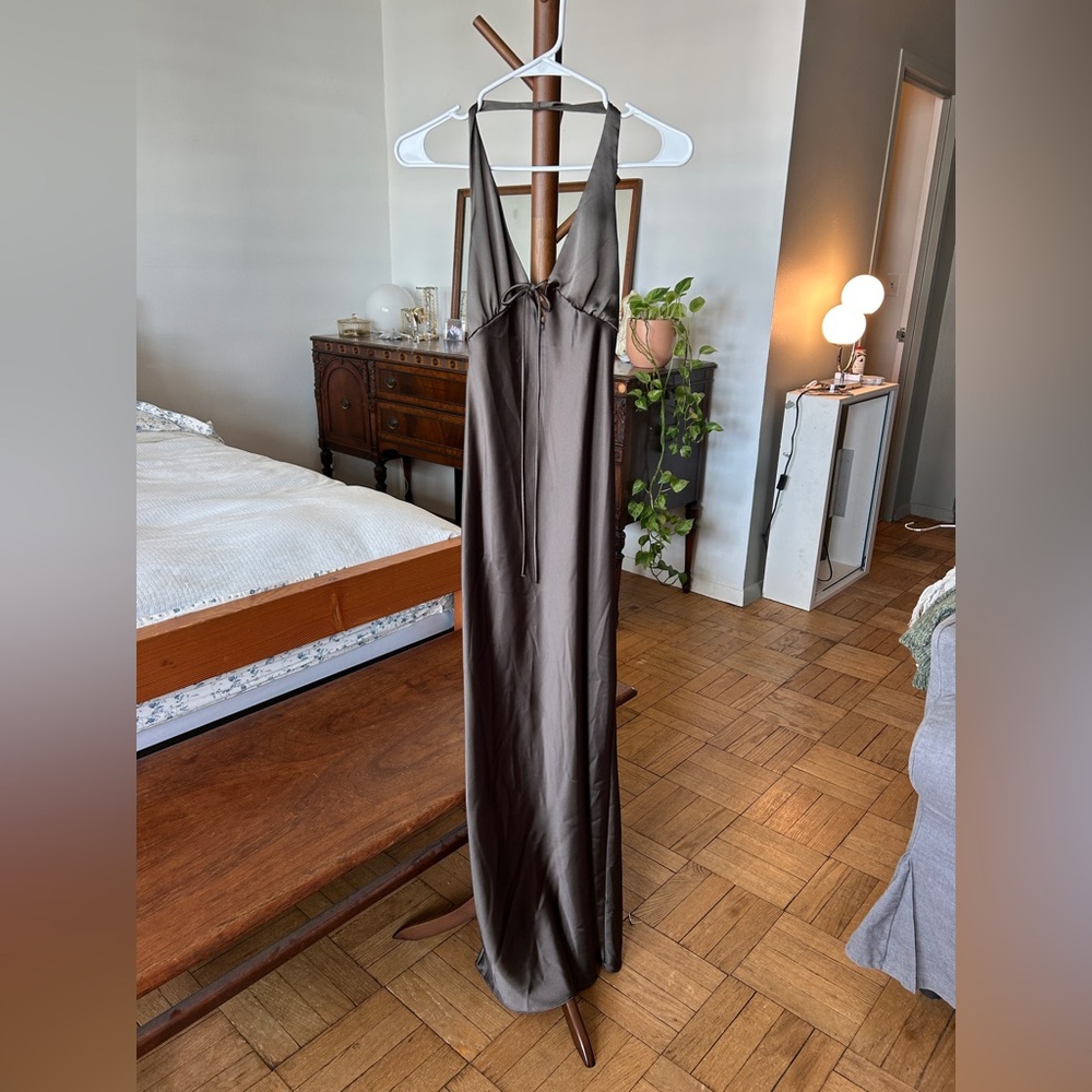 Zara Chocolate Brown Backless Dress